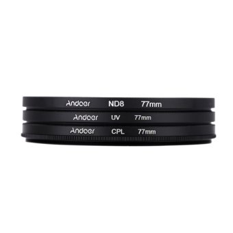 Andoer 77มม UV+CPL+ND8 โพลาไรเซอร์ชุดกรองกรองกลม ND8 เป็นกลางตัวหนาแน่นด้วยกระเป๋าสำหรับ Nikon Canon Pentax Sony DSLR กล้อง Andoer 77มม UV+CPL+ND8 โพลาไรเซอร์ชุดกรองกรองกลม ND8 เป็นกลางตัวหนาแน่นด้วยกระเป๋าสำหรับ Nikon Canon Pentax Sony DSLR กล้อง