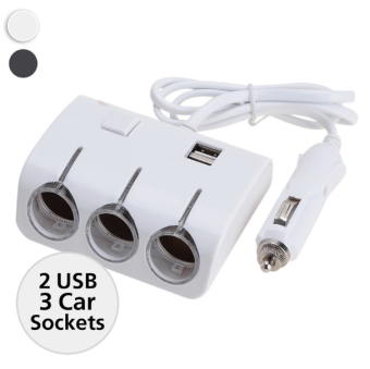 igootech Olesson อุปกรณ์เพิ่มช่องจุดบุหรี่ 3 ช่องและช่อง 2 x USB( 1.2 mAh) - (สีขาว) igootech Olesson อุปกรณ์เพิ่มช่องจุดบุหรี่ 3 ช่องและช่อง 2 x USB( 1.2 mAh) - (สีขาว)