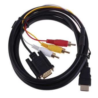 HDMI hdtv กลับกลายเป็นวีจีเอ 3 ตัวแปลงสายอะแดปเตอร์อาร์ซีเอ 1080p 1.5แผ่น HDMI hdtv กลับกลายเป็นวีจีเอ 3 ตัวแปลงสายอะแดปเตอร์อาร์ซีเอ 1080p 1.5แผ่น