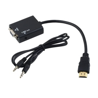 โอนิว HDMI ตัวผู้เพื่อวีจีเอ และวิดีโอ hd ตัวแปลงเสียงสายอะแดปเตอร์ 1080P สีดำ โอนิว HDMI ตัวผู้เพื่อวีจีเอ และวิดีโอ hd ตัวแปลงเสียงสายอะแดปเตอร์ 1080P สีดำ