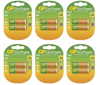 GP Battery ถ่านชาร์จ AA 1300mAh 6แพ๊ค (12ก้อน) GP Battery ถ่านชาร์จ AA 1300mAh 6แพ๊ค (12ก้อน)