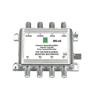 Mastersat Satellite Multiswitch รุ่น 4x4 (ไม่มี Adapter) สำหรับใช้กับดาวเทียม 2 ดวง ดูได้ถึง 4 จุด Mastersat Satellite Multiswitch รุ่น 4x4 (ไม่มี Adapter) สำหรับใช้กับดาวเทียม 2 ดวง ดูได้ถึง 4 จุด