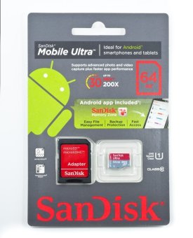Sandisk เมมโมรี่การ์ด 64GB Mobile Ultra Class 10 UHS-I Micro SD SDXC Sandisk เมมโมรี่การ์ด 64GB Mobile Ultra Class 10 UHS-I Micro SD SDXC