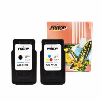 Canon PG-740XL/CL-741XL ตลับหมึกอิงค์เทียบเท่า Pritop ดำ 1 ตลับ สี 1 ตลับ Canon PG-740XL/CL-741XL ตลับหมึกอิงค์เทียบเท่า Pritop ดำ 1 ตลับ สี 1 ตลับ