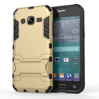 ขาตั้งไฮบริดเกราะแข็งขรุขระ PC+TPU เคสยางสำหรับ Samsung Galaxy J2 (ทอง) ขาตั้งไฮบริดเกราะแข็งขรุขระ PC+TPU เคสยางสำหรับ Samsung Galaxy J2 (ทอง)