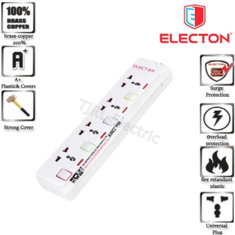 Electon รางปลั๊กป้องกันไฟกระชาก 4 ช่อง 3 ม. รุ่น TE-2143 Electon รางปลั๊กป้องกันไฟกระชาก 4 ช่อง 3 ม. รุ่น TE-2143
