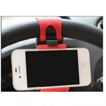 แท่นวางมือถือ ในรถยนตร์ CAR HOLDER และ ติดพวงมาลัยรถยนต์ - สีแดง แท่นวางมือถือ ในรถยนตร์ CAR HOLDER และ ติดพวงมาลัยรถยนต์ - สีแดง