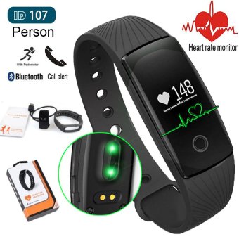 Person วัดอัตราการเต้นหัวใจ ฟิตเนส นาฬิกาสุขภาพอัจฉริยะ ติดตามกิจกรรม Heart Rate Monitor Wristband Fitness Tracker สายรัดข้อมือ สำหรับ Android iOS Smartphone รุ่น ID107HR(Black) Person วัดอัตราการเต้นหัวใจ ฟิตเนส นาฬิกาสุขภาพอัจฉริยะ ติดตามกิจกรรม Heart Rate Monitor Wristband Fitness Tracker สายรัดข้อมือ สำหรับ Android iOS Smartphone รุ่น ID107HR(Black)