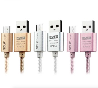 Golf Metal Quick Charge & Data Cable สายชาร์จ Micro USB สำหรับ Samsung / Android (สายถัก) - สี Rosegold Golf Metal Quick Charge & Data Cable สายชาร์จ Micro USB สำหรับ Samsung / Android (สายถัก) - สี Rosegold