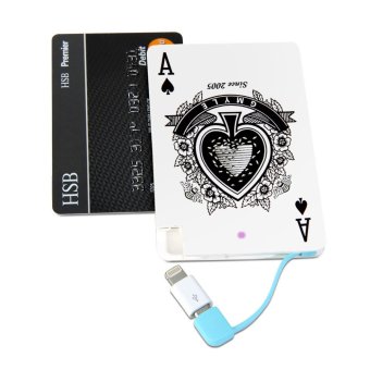 GMYLE เพาเวอร์แบงค์ 2500 mAH พร้อม Micro-USB & Lightning Adapter (ลายไพ่) GMYLE เพาเวอร์แบงค์ 2500 mAH พร้อม Micro-USB & Lightning Adapter (ลายไพ่)