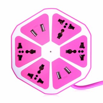 DT ปลั๊กไฟทรงผลไม้ 4ช่องUSb ชาร์จมือถือได้ 4 usb hexagon socket (สีชมพู) DT ปลั๊กไฟทรงผลไม้ 4ช่องUSb ชาร์จมือถือได้ 4 usb hexagon socket (สีชมพู)