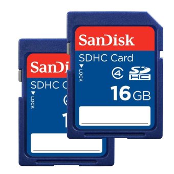 Sandisk 16GB Class 4 SDHC Memory Card เมมโมรี่การ์ด (2ชิ้น) Sandisk 16GB Class 4 SDHC Memory Card เมมโมรี่การ์ด (2ชิ้น)