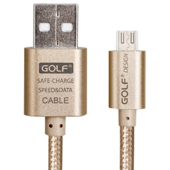 Golf 1M Metal Quick Charge&Data Cable สายชาร์จ Micro USB สำหรับ Samsung/Android สายถักยาว 1เมตร(สีทอง) Golf 1M Metal Quick Charge&Data Cable สายชาร์จ Micro USB สำหรับ Samsung/Android สายถักยาว 1เมตร(สีทอง)