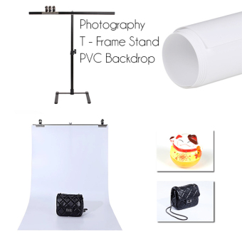 Photography T - Frame Stand + PVC Backdrop โครงฉากถ่ายภาพสินค้า ขนาด 70 x 140 พร้องแผ่น PVC ขาว 1 ชุด Photography T - Frame Stand + PVC Backdrop โครงฉากถ่ายภาพสินค้า ขนาด 70 x 140 พร้องแผ่น PVC ขาว 1 ชุด