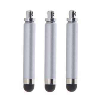 ปากกาเขียนหน้าจอ Stylus Ballpoint มาพร้อมจุกเสียบหูฟัง พกพาสะดวกยืดหดได้ สีเงิน แพ็ค 3 ชิ้น ปากกาเขียนหน้าจอ Stylus Ballpoint มาพร้อมจุกเสียบหูฟัง พกพาสะดวกยืดหดได้ สีเงิน แพ็ค 3 ชิ้น