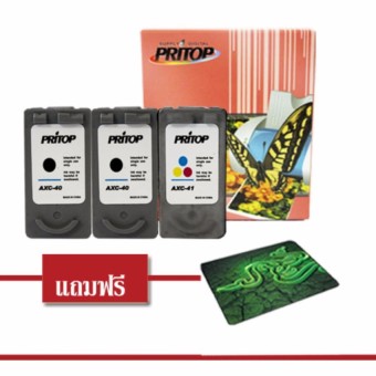 Canon Ink Cartridge 40XL/41XL ตลับหมึกอิงค์เทียบเท่า Pritop สีดำ 4 ตลับ แถมฟรีแผ่นรองเมาส์ 1 แผ่น Canon Ink Cartridge 40XL/41XL ตลับหมึกอิงค์เทียบเท่า Pritop สีดำ 4 ตลับ แถมฟรีแผ่นรองเมาส์ 1 แผ่น