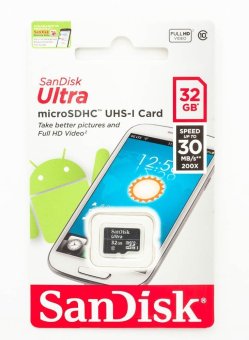 SanDisk เมมโมรี่การ์ด 32GB Ultra microSDHC micro SD UHS-I U1 30MB/s HighSpeed SanDisk เมมโมรี่การ์ด 32GB Ultra microSDHC micro SD UHS-I U1 30MB/s HighSpeed
