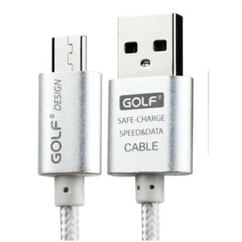 Golf สายชาร์จมือถือ ที่ชาร์จแบตโทรศัพท์ สายชาร์จMicro USBแบบถักMetal Quick Charge & Data CableสำหรับSamsung / Android (สีเงิน) Golf สายชาร์จมือถือ ที่ชาร์จแบตโทรศัพท์ สายชาร์จMicro USBแบบถักMetal Quick Charge & Data CableสำหรับSamsung / Android (สีเงิน)