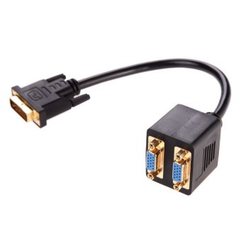 DVI-I 24 x 5 พินเป็นชาย 2 หญิงคู่สายวีจีเอการ์ดจอแยก DVI-I 24 x 5 พินเป็นชาย 2 หญิงคู่สายวีจีเอการ์ดจอแยก