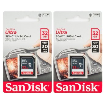 Sandisk เมมโมรี่การ์ด 32GB Ultra Class 10 UHS-I SD 30MB/s HighSpeed SDHC (2 ชิ้น) Sandisk เมมโมรี่การ์ด 32GB Ultra Class 10 UHS-I SD 30MB/s HighSpeed SDHC (2 ชิ้น)