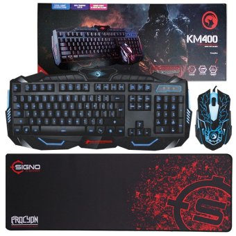Marvo ชุด keyboard คีย์บอร์ด + mouse เมาส์ ไฟ 3 สี รุ่น KM400 + แผ่นรองเมาส์ SIGNO MT-312 แผ่นยาว Marvo ชุด keyboard คีย์บอร์ด + mouse เมาส์ ไฟ 3 สี รุ่น KM400 + แผ่นรองเมาส์ SIGNO MT-312 แผ่นยาว