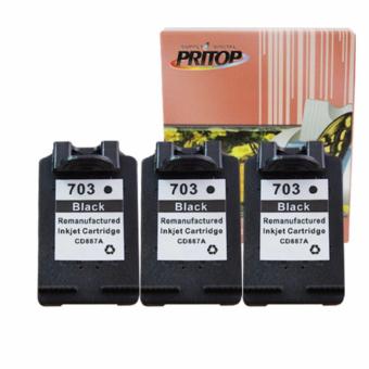 PRITOP HP ink Cartridge 703/703B/703BK/CD887A /*3 Pack ใช้กับปริ้นเตอร์ HP DeskJet K209A/K109A/F735 AIO Pritop PRITOP HP ink Cartridge 703/703B/703BK/CD887A /*3 Pack ใช้กับปริ้นเตอร์ HP DeskJet K209A/K109A/F735 AIO Pritop