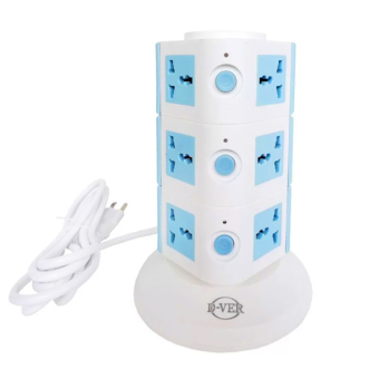 D-VER ปลั๊กไฟคอนโด 3 ชั้น 2USB (สีฟ้า) D-VER ปลั๊กไฟคอนโด 3 ชั้น 2USB (สีฟ้า)