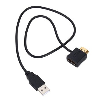 HDMI ตัวผู้ตัวเมียที่ตัวเชื่อมต่ออะแดปเตอร์+50ซม USB 2.0 สายชาร์จเครื่องสำรองไฟ HDMI ตัวผู้ตัวเมียที่ตัวเชื่อมต่ออะแดปเตอร์+50ซม USB 2.0 สายชาร์จเครื่องสำรองไฟ