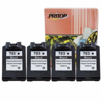 PRITOP HP 703BK ตลับหมึกอิงค์เทียบเท่า หมึกสีดำ 4 ตลับ PRITOP HP 703BK ตลับหมึกอิงค์เทียบเท่า หมึกสีดำ 4 ตลับ