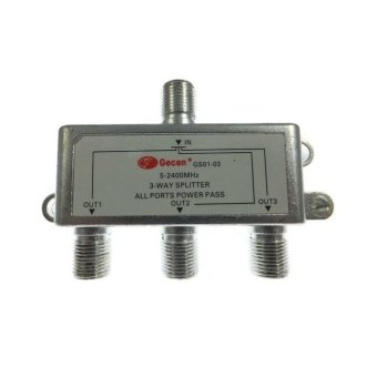 Mastersat ตัวแยก 3 ทาง สำหรับ ดาวเทียม ,ทีวีดิจิตอล Splitter 3 ways Power Pass For 5-2400Mhz Signal (Silver) Mastersat ตัวแยก 3 ทาง สำหรับ ดาวเทียม ,ทีวีดิจิตอล Splitter 3 ways Power Pass For 5-2400Mhz Signal (Silver)