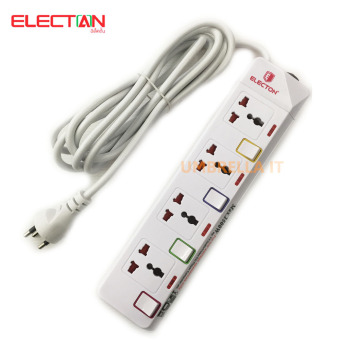 Electon รุ่น TE-2143 3M รางปลั๊กไฟ 4 จุด สวิตซ์ 3 เมตร Electon รุ่น TE-2143 3M รางปลั๊กไฟ 4 จุด สวิตซ์ 3 เมตร
