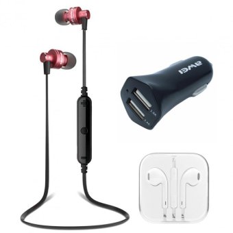 AWEI Wireless (ของแท้) Sports Earphone A990BL (Red) +Car Charger+หูฟัง AWEI Wireless (ของแท้) Sports Earphone A990BL (Red) +Car Charger+หูฟัง