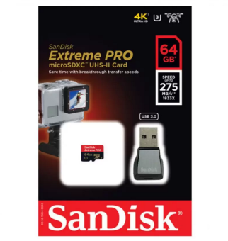 SanDisk โปรโต่ง 64จิกะไบต์ SDSQXPJ-064 จุล SDXC UHS-II U3 การ์ด-275เมกะไบต์/s กับ USB 3.0-เวอร์ชันใหม่-Intl SanDisk โปรโต่ง 64จิกะไบต์ SDSQXPJ-064 จุล SDXC UHS-II U3 การ์ด-275เมกะไบต์/s กับ USB 3.0-เวอร์ชันใหม่-Intl