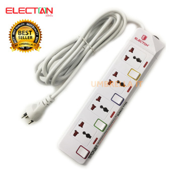 Electon รางปลั๊กไฟ 4 จุด สวิตซ์ 5 เมตร รุ่น TE-2145 Electon รางปลั๊กไฟ 4 จุด สวิตซ์ 5 เมตร รุ่น TE-2145