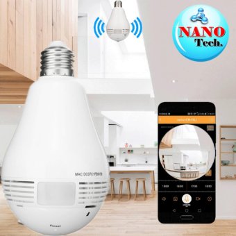 IP Camera 360 Degree Globe Panoramic กล้องวงจรปิด บันทึกภาพ 360 องศารูปทรงหลอดไฟ