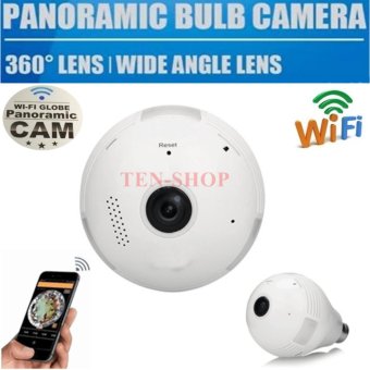 IP Camera 360 Wi Fi GLOBE Panoramic Cam กล้องวงจรปิด บันทึกภาพ 360 องศารูปทรงหลอดไฟ