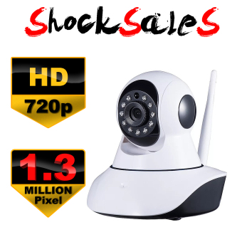 IP Camera CCTV กล้องวงจรปิด/กล้องไอพี 1.3 ล้านพิกเซล HD 720P IR Cut Wi-Fi และ ไมโครโฟน ในตัว (สีขาว-ดำ) (Full HD 1080p)