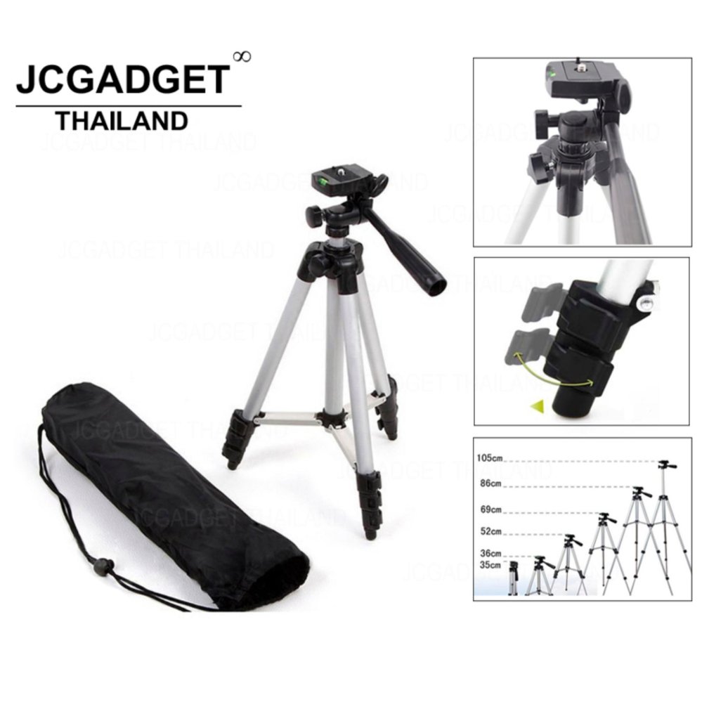 JCGADGET ขาตั้งกล้อง Tripod รุ่น TF-3110 (Sliver) JCGADGET ขาตั้งกล้อง Tripod รุ่น TF-3110 (Sliver)