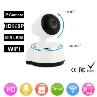 JD SHOP P2P V380 HD 960P Mini IP Camera Wifi Camera Wireless Security ( white/black)