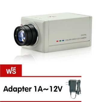 KENPRO CCTV: กล้องวงจรปิด รุ่น KP-332F Color CCD Standard Camera (สีขาว) Free Power Supply 1A~12V,Free Lens f6.0mm