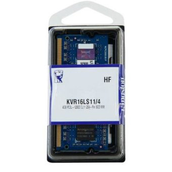 Kingston ValueRAM 4จิกะไบต์ 1600 เมกะเฮิรตซ์ DDR3L PC3-128001.35โวลต์ห้อง-ECC CL11 SODIMM ทรงจำพกพา KVR16LS11/4