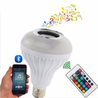 LED Speaker Bluetooth Music bulb ลำโพงหลอดไฟบูลทูธอัจฉริยะเปลี่ยนสี หรี่ไฟ พร้อมลำโพงในตัว ตั้งเวลาปิดเปิด สั่งงานจากมือถือแถมฟรี รีโมทคอนโทรล