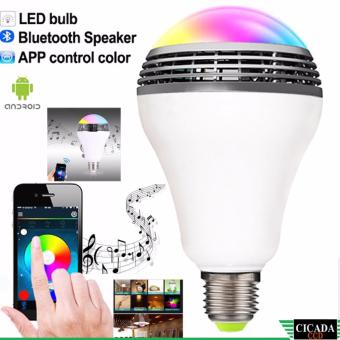 LED Speaker Bluetoothหลอดไฟอัจฉริยะ หลอดไฟลำโพง หลอดไฟบูลทูธ SmartColorful RGB LED Light E27 Bulb(Multicolor)