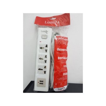 LUMIRA ปลั๊กไฟสวิทช์ 3 ขา 3 ช่อง + USB 2 ช่อง รุ่นL502U-5M