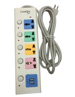 Lumira ปลักไฟ แบบ 4 ช่อง 2 USB รุ่น L604U (3 เมตร)