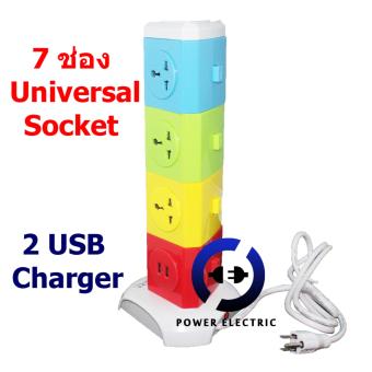 Lumira ปลั๊กไฟ แบบ 7 ช่อง Universal 2 ช่อง ยูเอสบี มีป้องกันไฟเกิน ไฟซ๊อต อัตโนมัติ