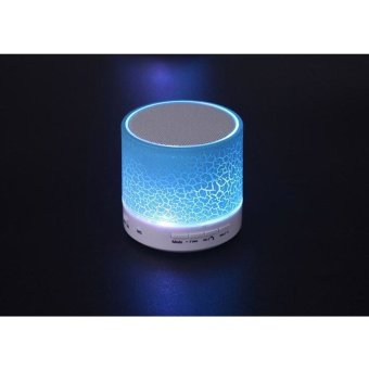 Mini Bluetooth Speaker A9 ลำโพงบลูทูธ แบบพกพา-กลม-มีไฟสี (สีฟ้า)