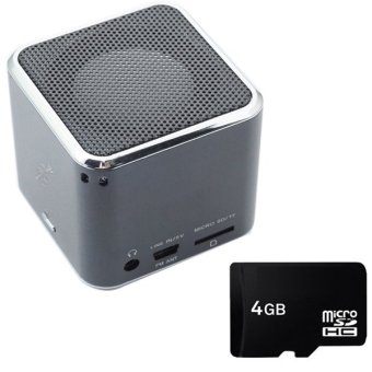 2561 ลำโพง mini สีดำ + SD Card 4GB for iphone ipod ipad mp3 pc