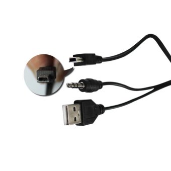 Moonar 2 In 1 USB Male Mini USB 5 Pin+3.5MM AUX Cable For PortableSpeaker - Intl May 2018 - 2 Moonar 2 In 1 USB Male Mini USB 5 Pin+3.5MM AUX Cable For PortableSpeaker - intl - 2