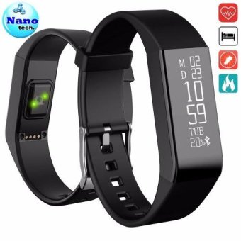 Nanotech สายรัดข้อมือเพื่อสุขภาพ Newest Vidonn A6 Heart RateMonitor Bluetooth Smart Wristband IP67 Waterproof Sport FitnessTracker - BLACK